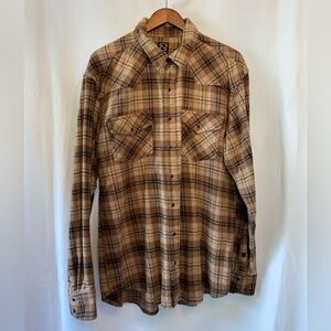 Nobel Outfitters Mens Brawny Snap Front 100% Cotton Flannel Plaid Workwear Shirt